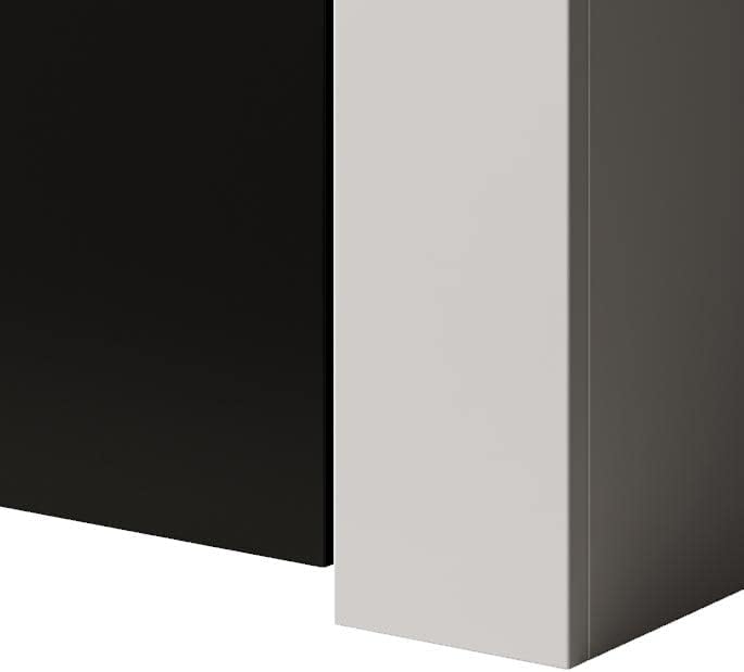 MB Muebles Bonitos Buffet Moderne pour Salon, Salle à Manger, Armoire Rialta, 155 x 91,5 x 37 cm, en mélamine Mate, Blanc et Noir