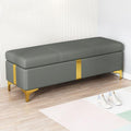 Banc de rangement avec siège rembourré pour chambre à coucher, grand ottomane avec couvercle pour bout de lit, gris foncé, 40 cm, solution de rangement élégante pour décoration d'intérieur