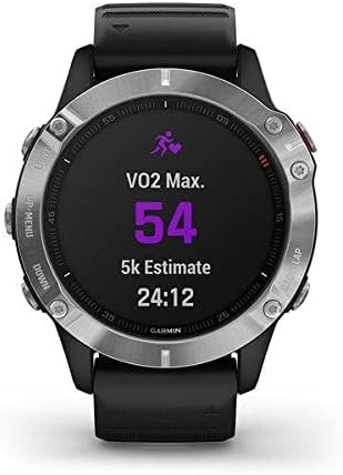 Fenix 6 Silver w/Black Band GPS Watch WW (Reconditionné)