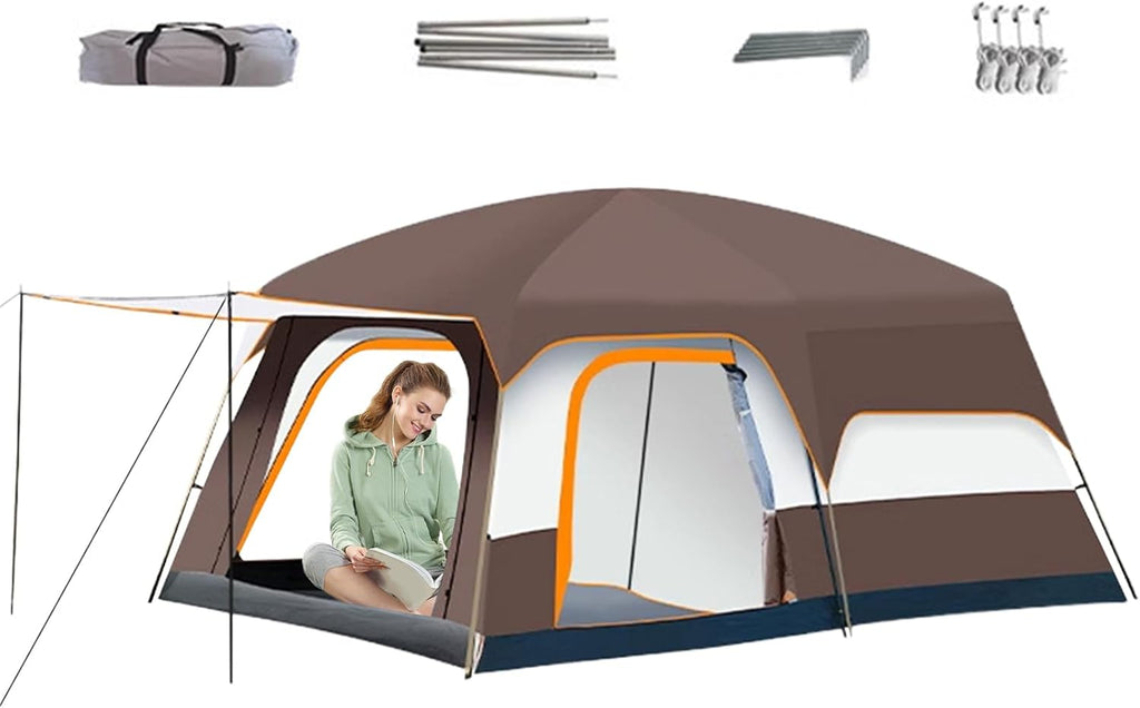 Lpoppcx Tente Familiale - Grande Tente pour Camping Familial,Abri Résistant aux Intempéries pour Randonnée Festivals Plage Nuits en Extérieur
