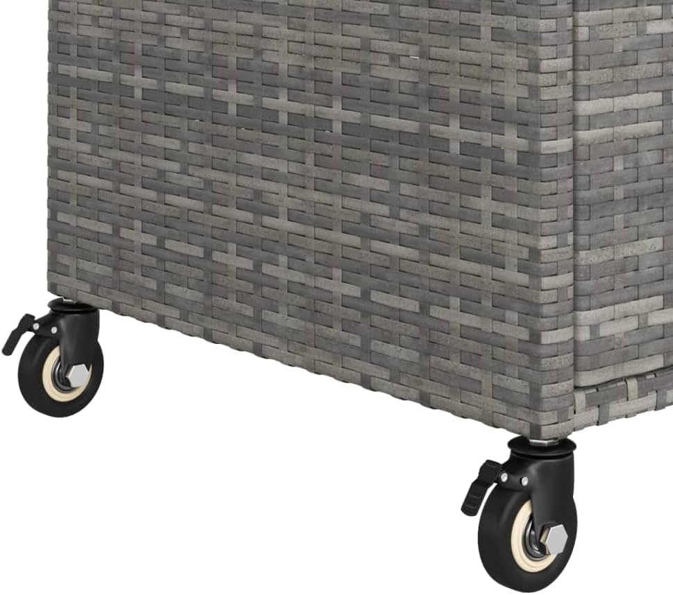 Générique Chariot de Bar avec tiroir Gris 100x45x97 cm Résine tressée,Meubles,Chariots & îlots,Dessertes,Gris,15.4 KG,316664