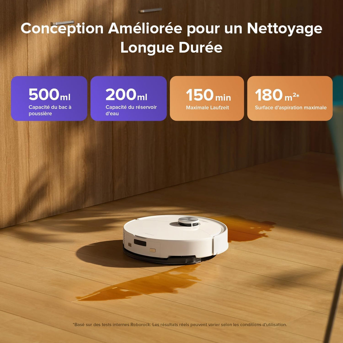roborock Q10 S5 Set Robot Aspirateur Laveur, 10000 Pa Aspiration, Double Anti-emmêlement, Système VibraRise 2.0, Levage des Serpillères de 8 mm, Navigation PreciSense LiDAR, Évitement d'obstacles, APP