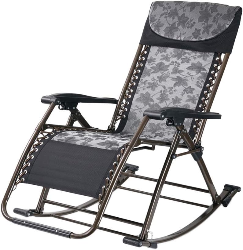 Fauteuil à Bascule Fauteuil à bascule de jardin robuste inclinable - Siège de chaise longue réglable à gravité zéro pour terrasse extérieure, terrasse, pelouse, camping, chaise de détente, support 20
