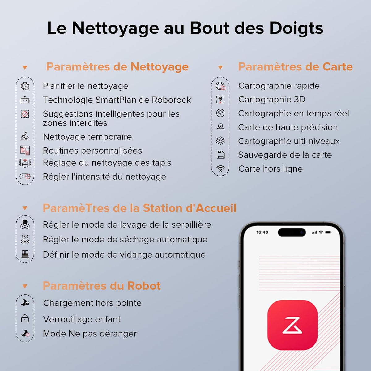 roborock Qrevo Edge S5A Aspirateur Robot 18500 Pa, Robot Aspirateur Laveur avec Double Système Anti-Enchevétrements, DuoDivide Brosse & FlexiArm Serpillière, ChÃssis AdaptiLift. Lavage à l'eau Chaude