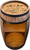 weeco armoire de bar LED. Avec gravure d'anniversaire comme cadeau. Casier à vin, armoire à vin XL. Baril vintage décoration salon. Minibar gin whisky bière. Table de bar tonneau de vin. Plateau en