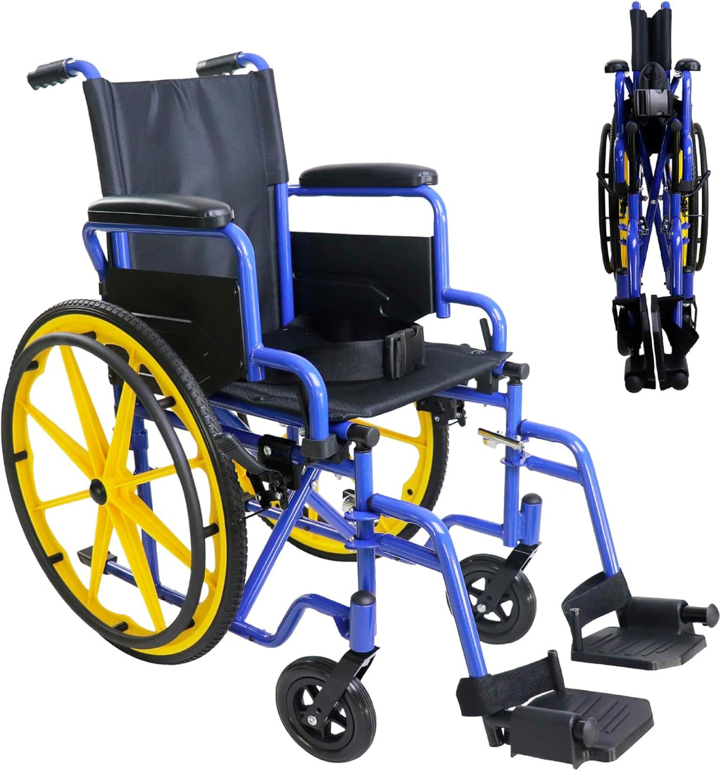 PEPE Mobility Fauteuil Roulant Pliable Léger Enfant, Chaise Roulante Handicapé, Fauteuil Pédiatrique Compact et Confortable