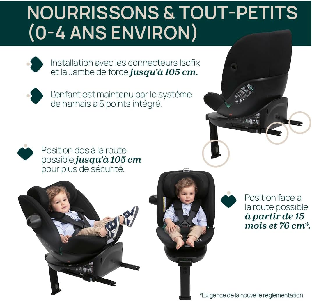 Chicco Everone I-Size, siège auto avec base Isofix, de 0 à 36 kg, de 40 à 15 cm, homologué ECE R129/03, pivotant à 360° et inclinable, universel, groupe 0+/1/2/3 de 0 à 12 ans