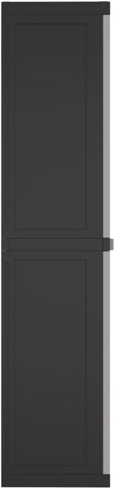 ShGaxin Armoire de rangement extérieure en polypropylène gris et noir 65 x 37 x 165 cm, armoire extérieure de jardin, meubles de jardin extérieur - 364201