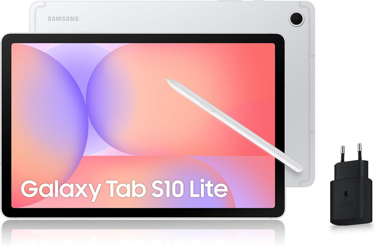 Tab S10 Lite, 10.9", Wi-Fi, 128Go, Tablette Android, S Pen Inclus, Argent, Chargeur Secteur Rapide 25W Inclus, Version FR
