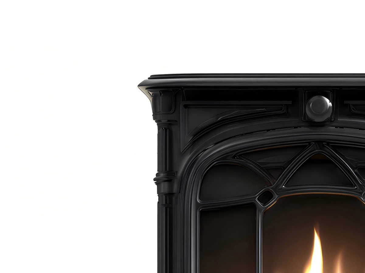 Cheminée à gaz - métal 68x40x88 cm - noir - style classique