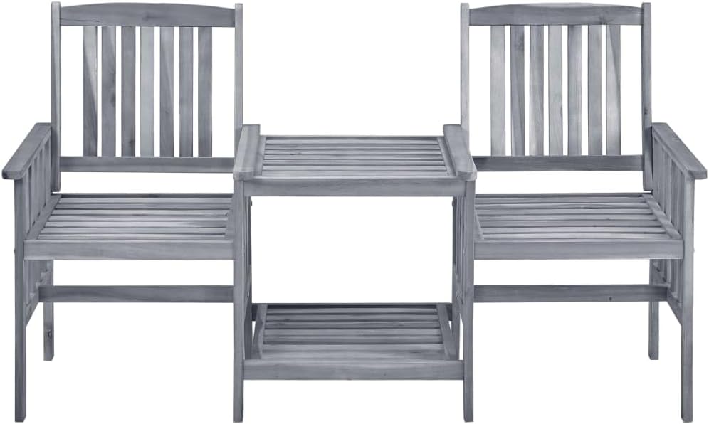 Générique Chaises de Jardin avec Table à thé et Coussins Acacia Solide,Salons de Jardin,3061316