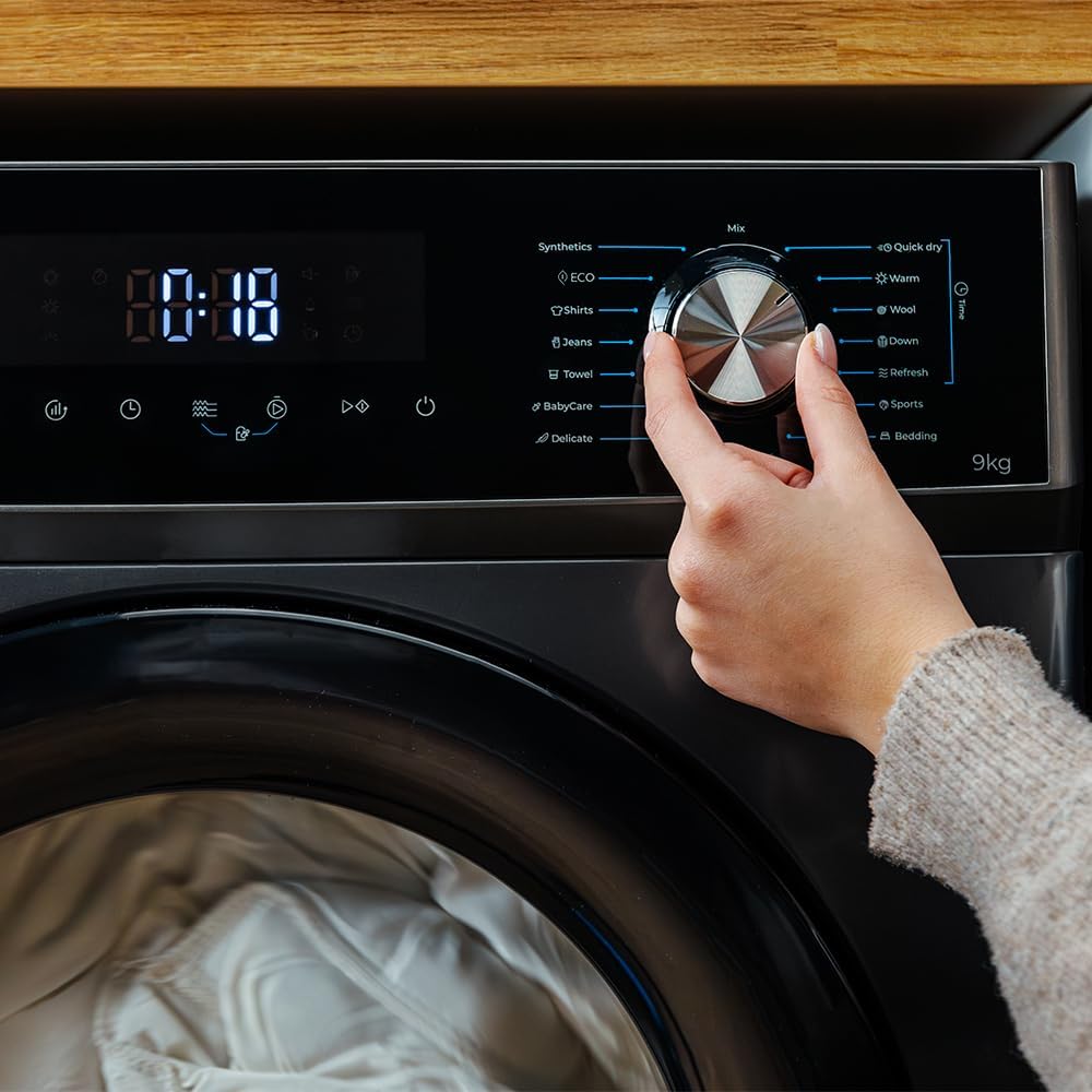 Cecotec Sèche-linge 9Kg à Pompe à Chaleur Bolero Dresscode Dry 9330 Steel. Classe Équivalente A++, 15 Programmes, Fonctions de Séchage Auto, Repassage Facile, Stop&Go, Delay Start et KidLock, Acier