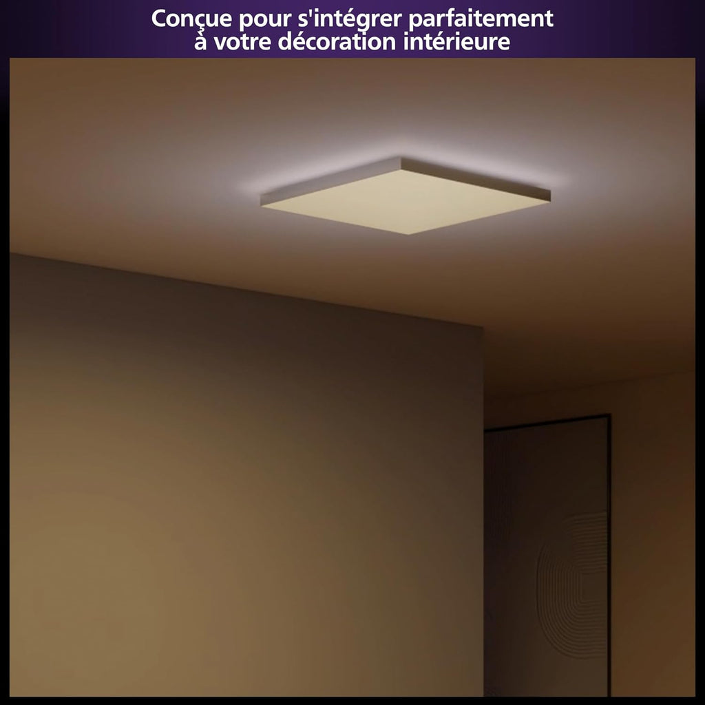 Hue Datura lampe de panneau intelligente carrée 60 x 60 cm , lumière blanche et colorée, compatible Bluetooth, commande vocale avec Alexa, Home et Google Assistant