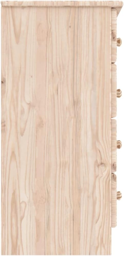 vidaXL Commode, Buffet avec Tiroir, Armoire Latérale, Meuble de Rangement Salon Chambre à Coucher Intérieur, Scandinave, Bois Massif de Pin