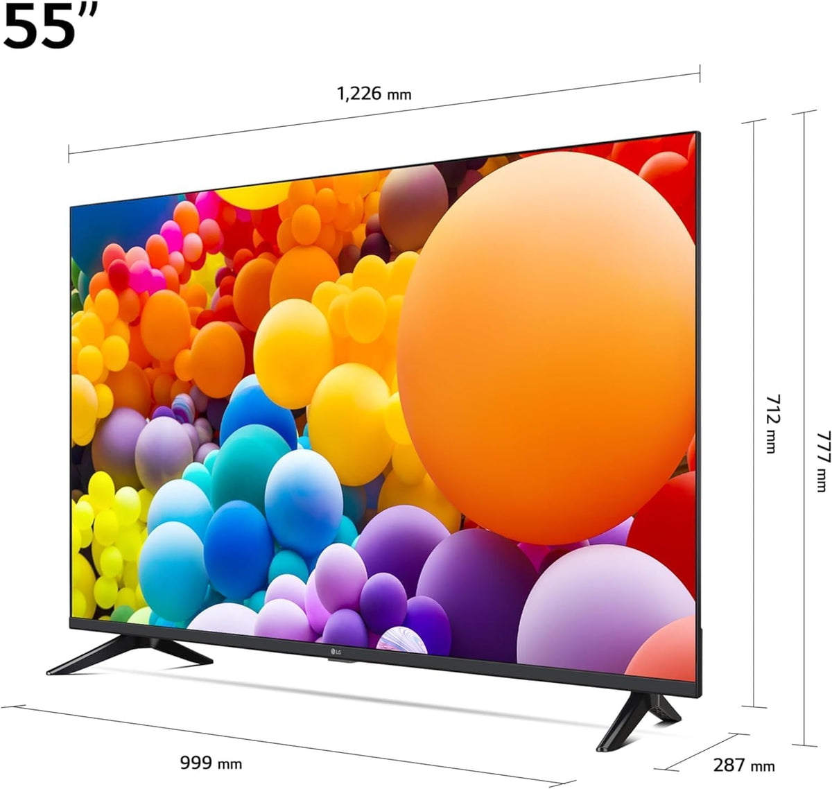 LG TV LED 2024 | 55UT73 | 55 Pouces | UHD | Processeur α5 gen 7 AI 4K, Noir