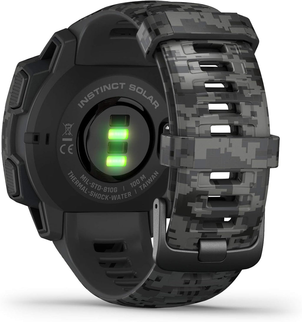 Instinct Solar Camo Edition - Montre GPS de Plein air Robuste avec Chargement à l'énergie Solaire - Noir