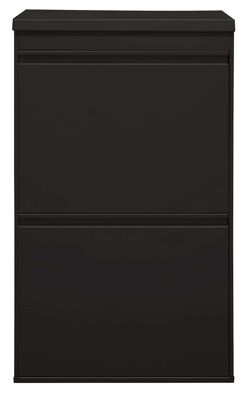 ARREGUI Top CR626-B Poubelle de recyclage en acier, poubelle de tri sélectif, 4 seaux, avec plateau supérieur multifonction, 4 x 17 L (68 L), noir