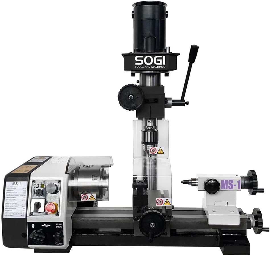 SOGI MS-1 Tour-fraiseuse combinée de banc - moteurs monophasés de 150 W - Pb 11 mm - capacité de perçage Ø10 mm