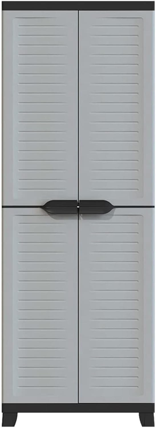 Homgoday Armoire en plastique 65 x 45 x 181 cm Armoire haute rangement intérieure et extérieure résistante à l'eau