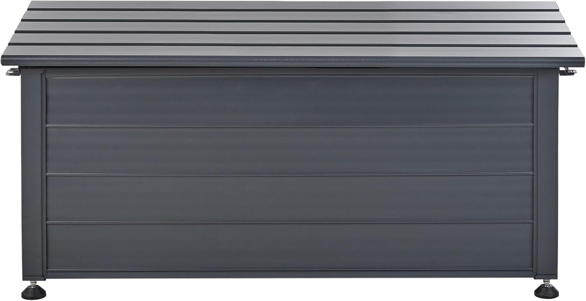 Beliani Coffre d'Extérieur de Rangement en Aluminium 113 x 50 cm Meuble de Jardin Gris Foncé Campalto
