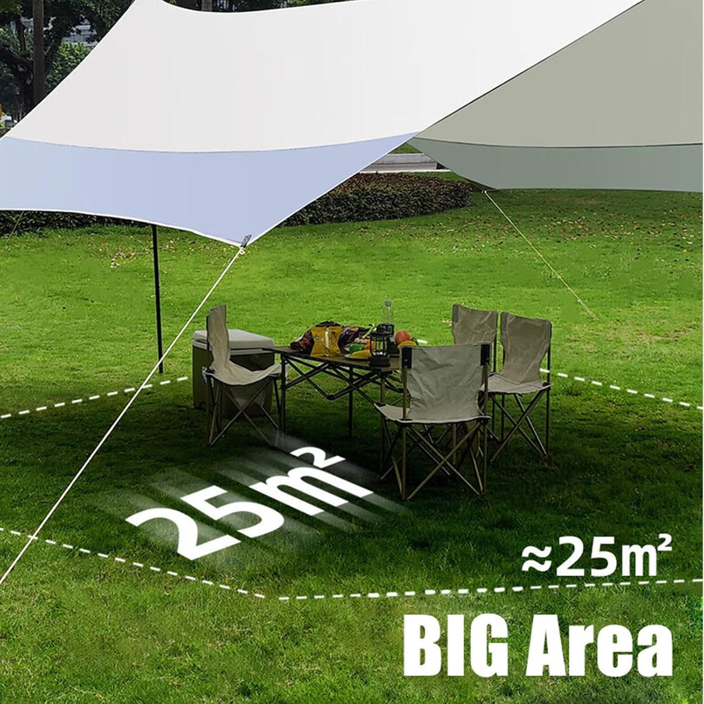 Shelter DE SORME DE Tente DE Place, auvent de Plage, 17,06 pi × 14,76 pi Cauvre de Tente de Camping, Grande Couverture, Sunshade Lourds, Protection UV pour Le randonnée