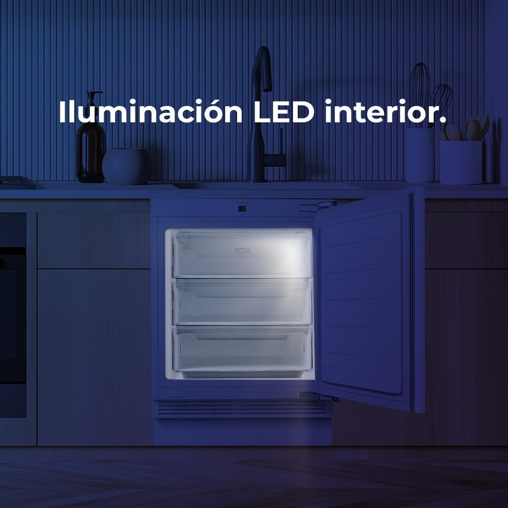 Cecotec Mini Congélateur Intégrable de 101 L Bolero Coolmarket TF BI 101 White E. Écran Tactile, Fast Freezing, Porte Réversible, Température Réglable -14 °C à -24 °C, LED Intérieur, Alarme
