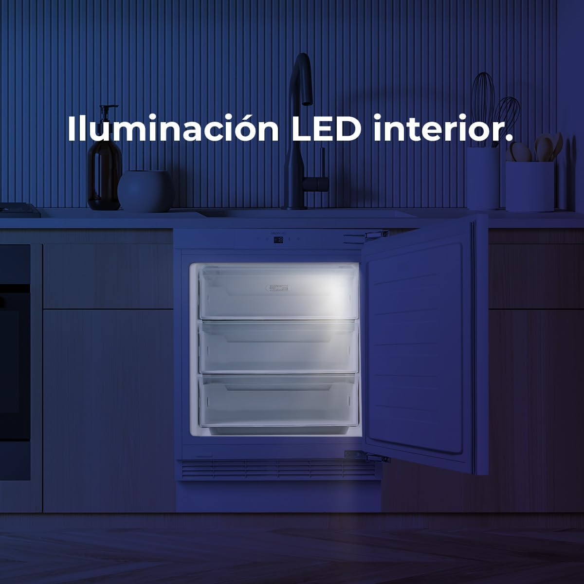 Cecotec Mini Congélateur Intégrable de 101 L Bolero Coolmarket TF BI 101 White E. Écran Tactile, Fast Freezing, Porte Réversible, Température Réglable -14 °C à -24 °C, LED Intérieur, Alarme