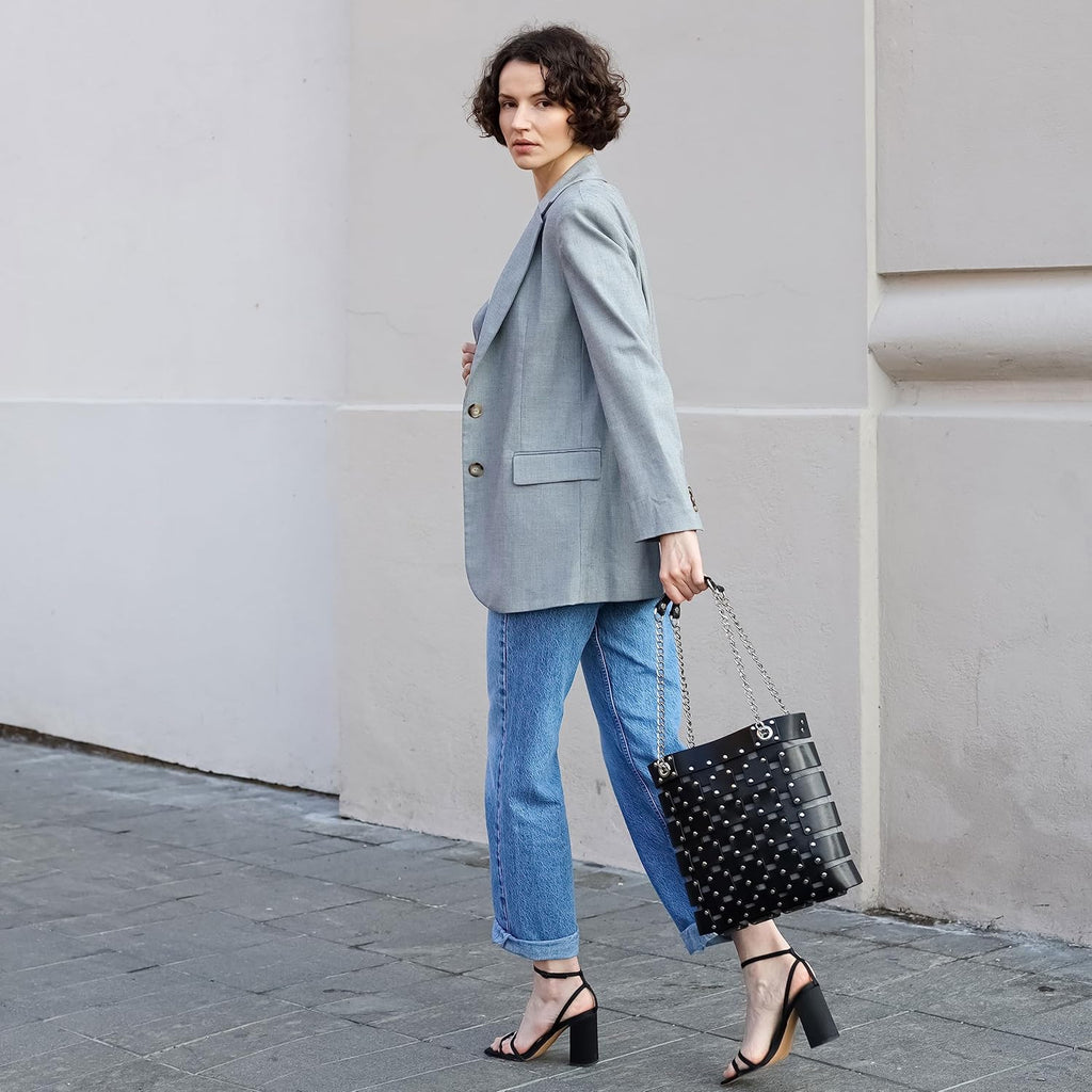 Time Resistance Tote bag en cuir pour femme - Sac à main moderne