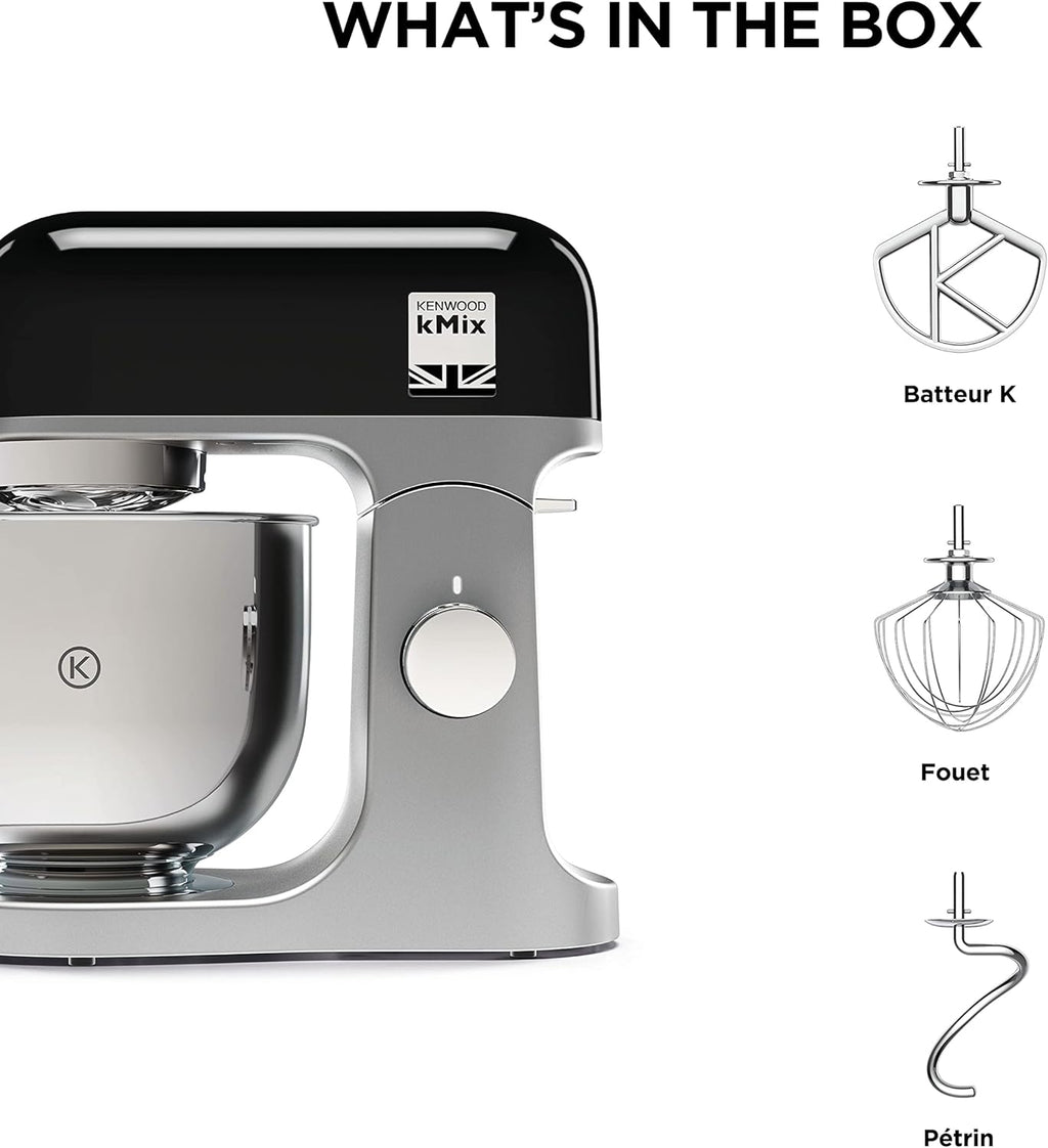 Robot pâtissier Kenwood kMix KMX750BK - bol 5 litres - 6 vitesses - 3 accessoires - noir