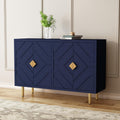 HOLTICO Commode buffet 4 portes, armoire de cuisine, rangement, salon, cuisine, chambre - Bleu