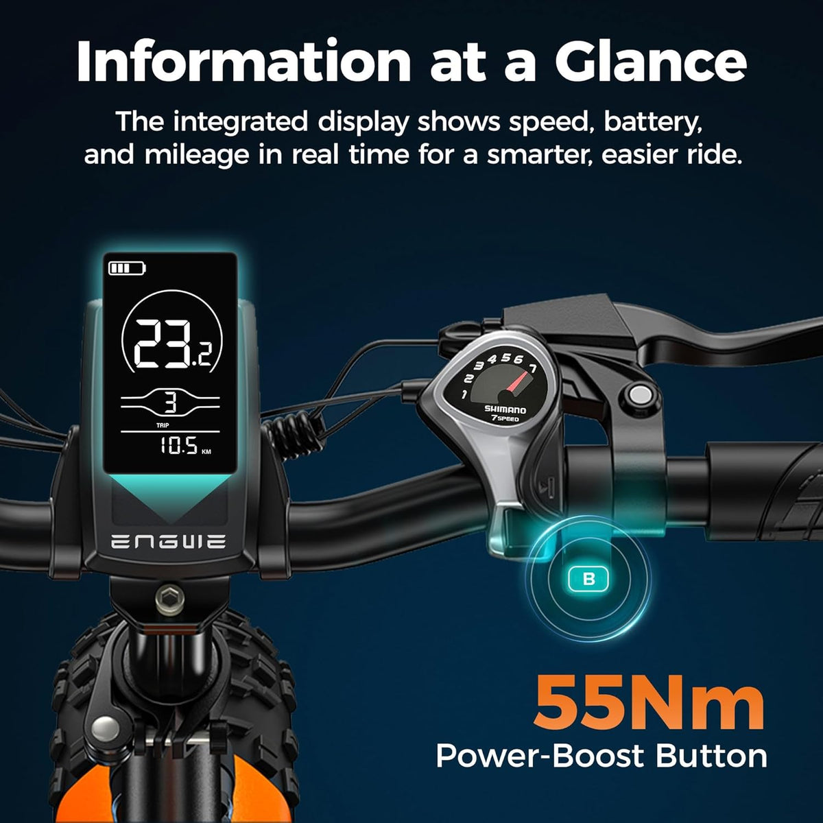 ENGWE Vélo Électrique Pliable, Batterie 48V 13Ah Amovible, Autonomie de 50-120 km，20'' ×4.0'' Fat Tire 7-Speed E-Bike for Any Terrain, EP-2 Boost