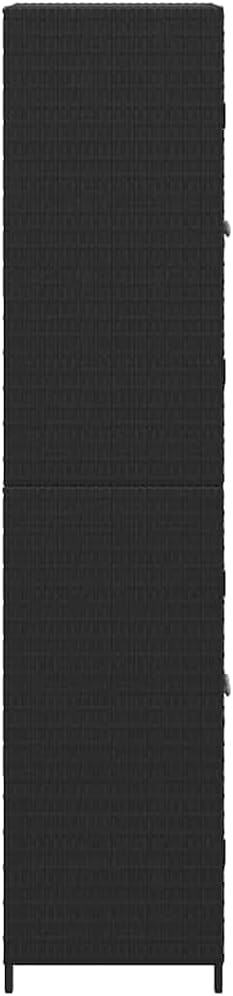 vidaXL Armoire de Rangement de Jardin Noir 59x40x180 cm Résine tressée