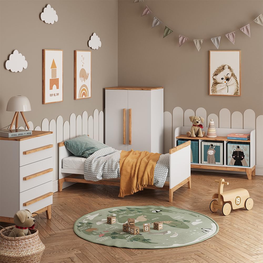 VitaliSpa Armoire pour Enfants Malia, Blanc/Artisan, 70x120cm