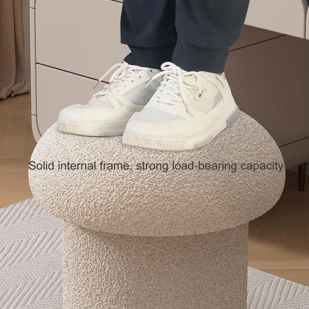 Tabouret de coiffeuse compact en forme de champignon – Design robuste et confortable pour chambre à coucher confortable, décoration élégante, sièges peu encombrants, idéal pour le maquillage et la