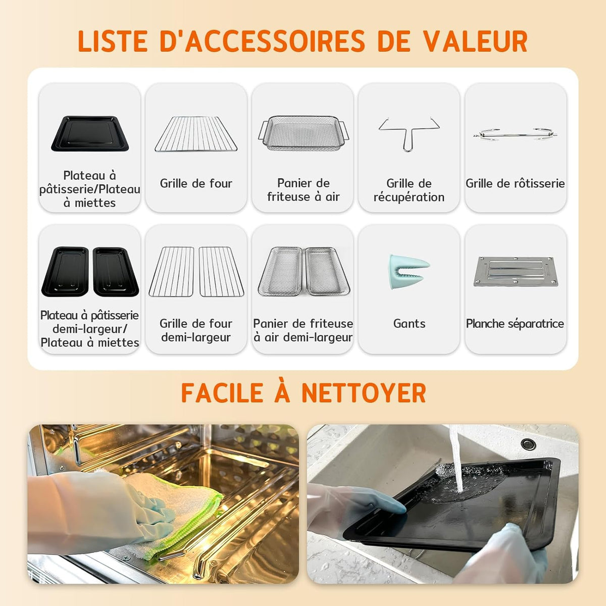 HYSapientia 22L friteuse à air chaud 2 chambres, mini-four à convection,écran tactile LED, 10 programmes friteuse sans huile Dual Zone Air Fryer Oven, aciers inoxydables, Airfryer xxl