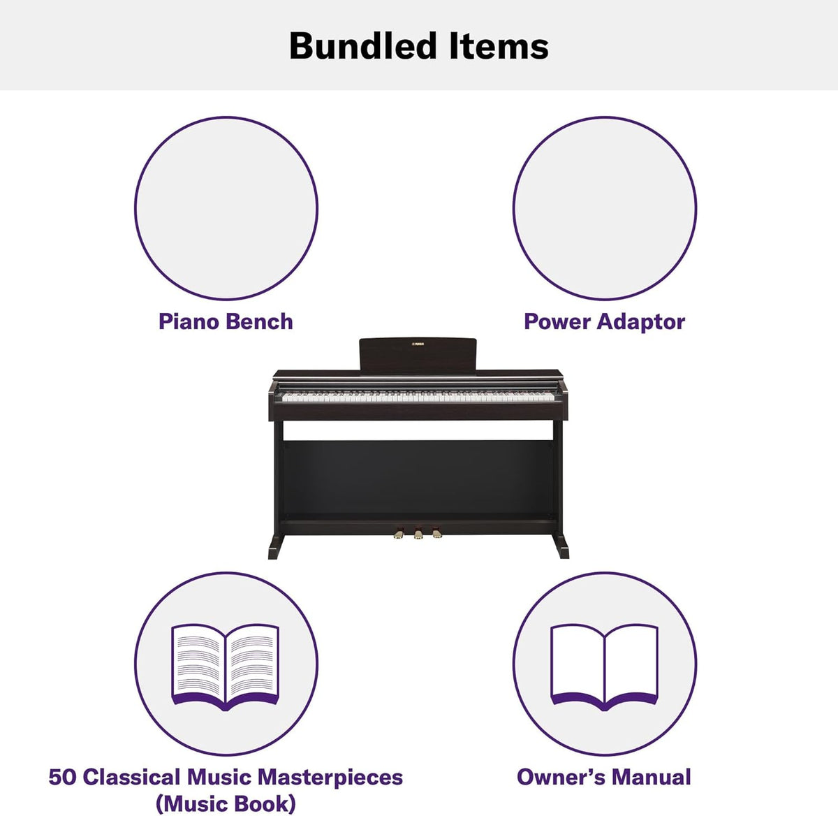 Yamaha ARIUS YDP-145 Piano Numérique - Piano d'Intérieur Moderne et meuble pour Amateurs, Jouabilité de Piano Acoustique Authentique, en noyer noir
