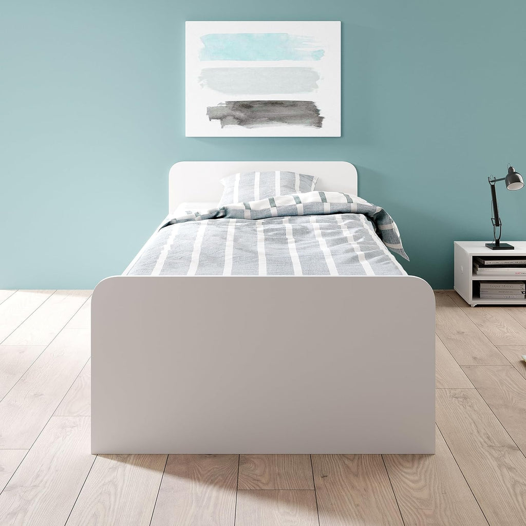 Stella Trading BORO Lit simple moderne avec 3x tiroirs 90 x 200 cm - Lit superposé pratique pour chambre de jeunes en blanc - 95 x 66 x 204 cm