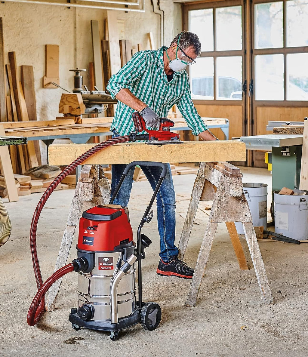 Einhell Professional Aspirateur eaux et poussières sans Fil TP-VC 36/30 S Auto-Solo Power X-Change (36 V, Modes ECO/Boost, Moteur sans Charbon) Livré sans Batterie ni Chargeur