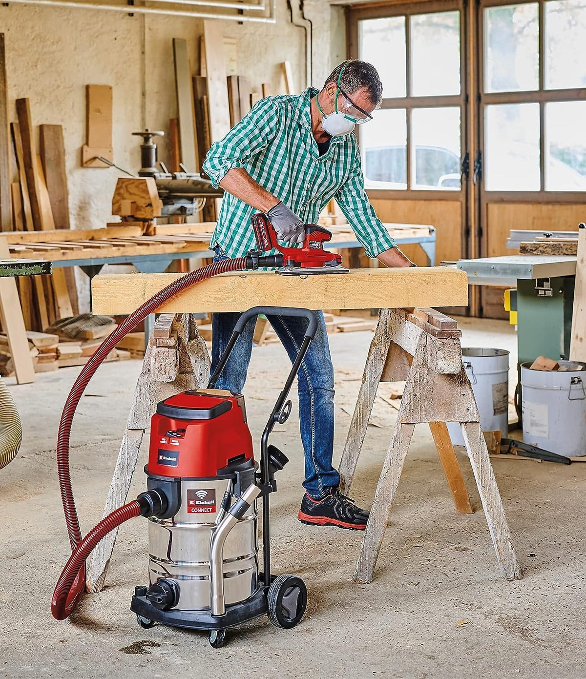 Einhell Professional Aspirateur eaux et poussières sans Fil TP-VC 36/30 S Auto-Solo Power X-Change (36 V, Modes ECO/Boost, Moteur sans Charbon) Livré sans Batterie ni Chargeur