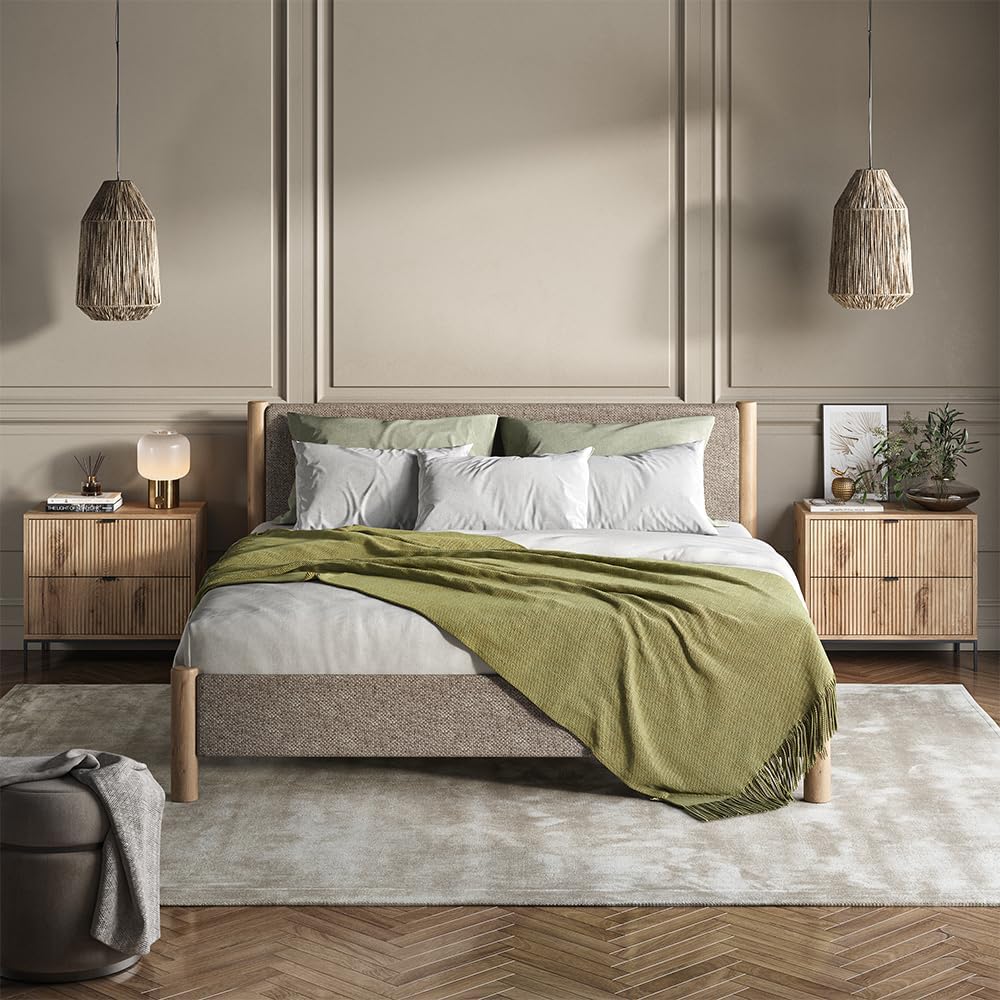 Vicco Table de Chevet Eliza, Chêne Viking, Lot de 2
