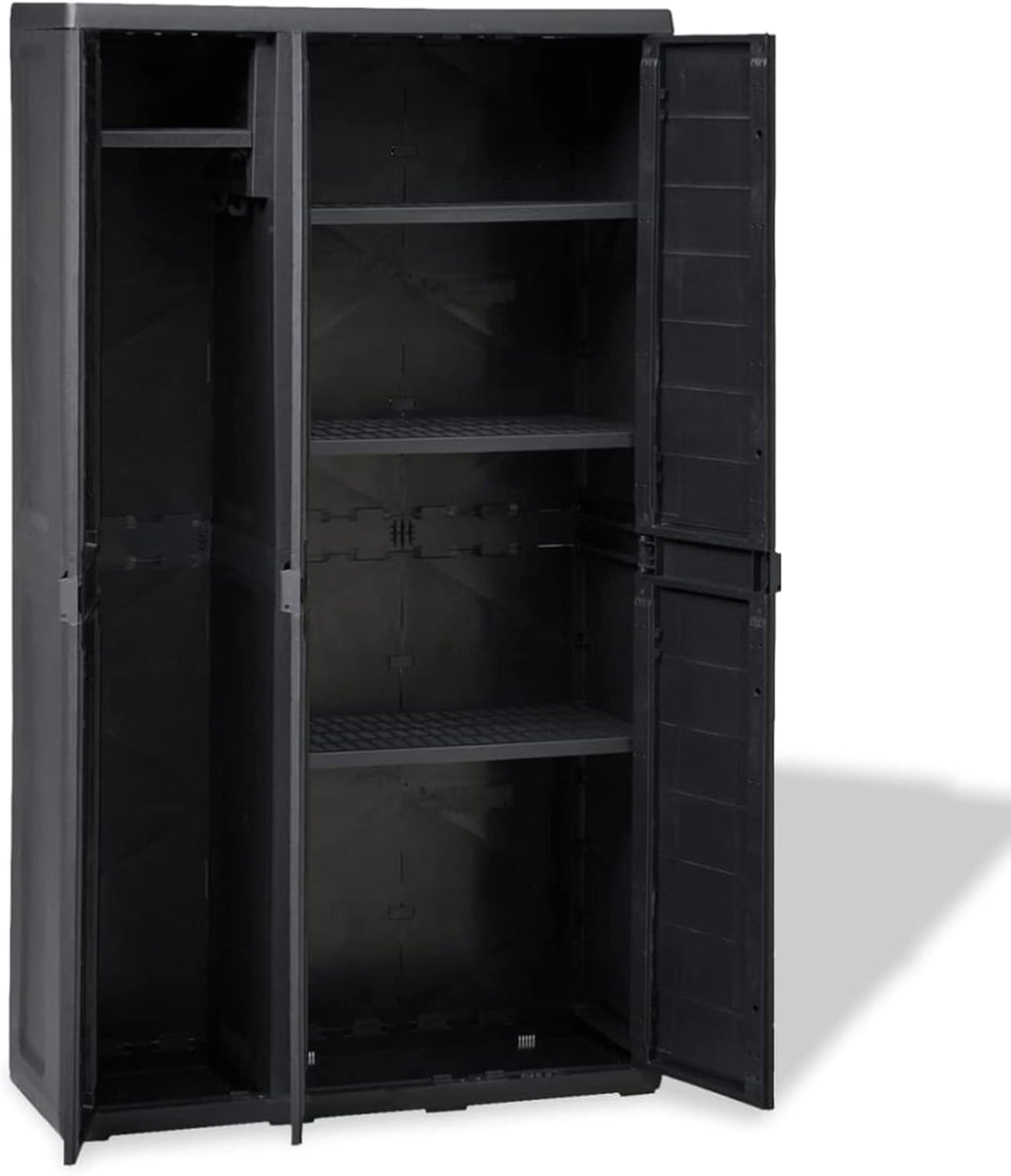 Goliraya Armoire de Rangement de Jardin Meuble de Rangement Extérieur Jardin ou Patio avec 4 étagères Noir