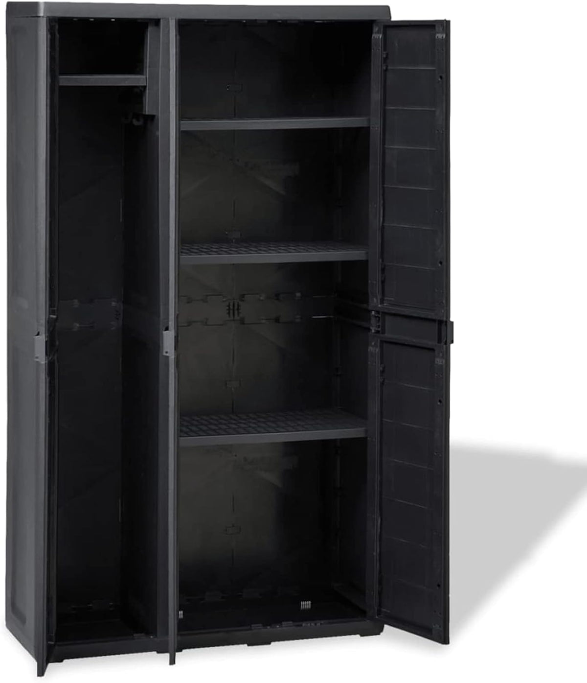 Goliraya Armoire de Rangement de Jardin Meuble de Rangement Extérieur Jardin ou Patio avec 4 étagères Noir