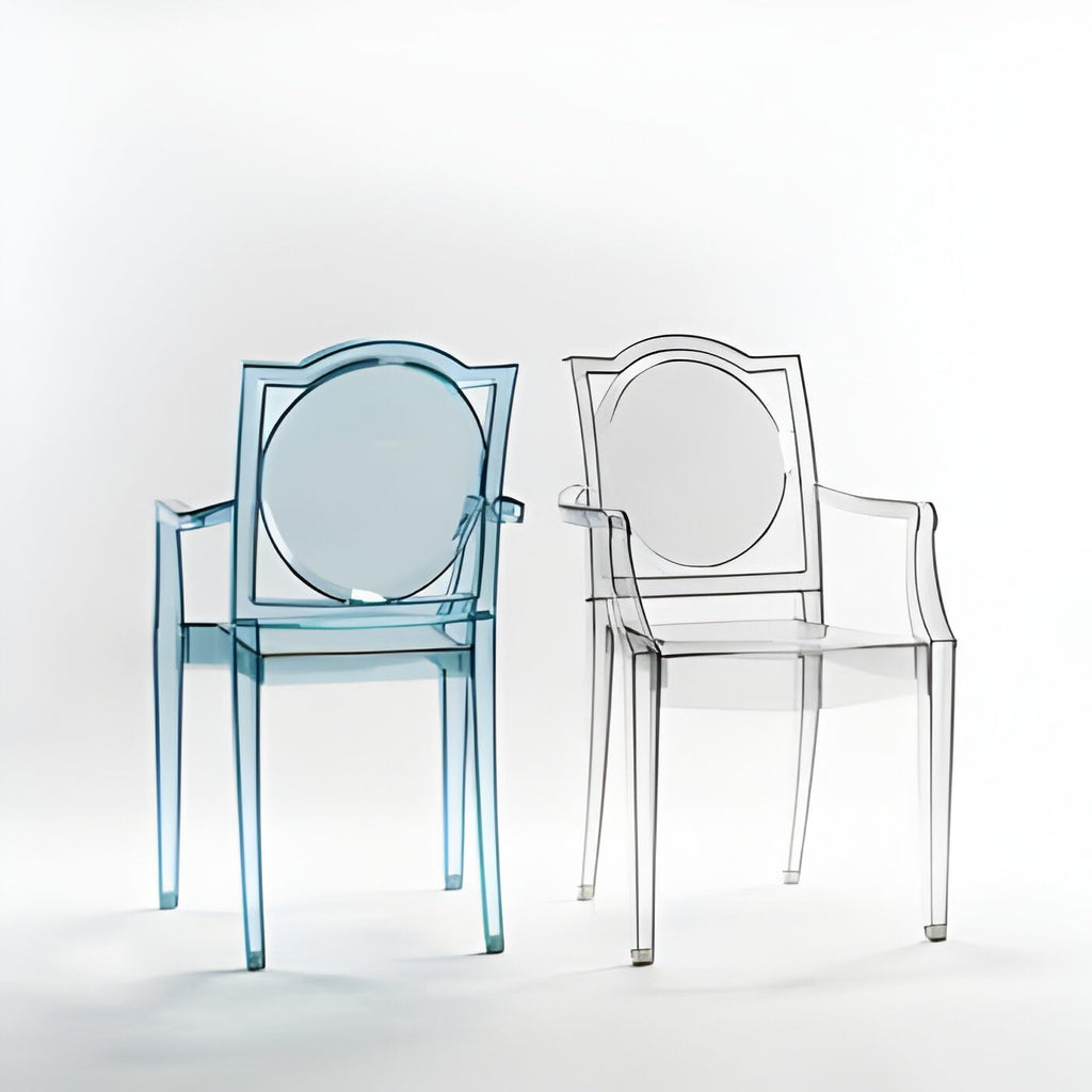 La16 Chaise FANTÔME Transparente avec ACCOUDOIRS en Polycarbonate - Lot de 4 fauteuils - Neutre