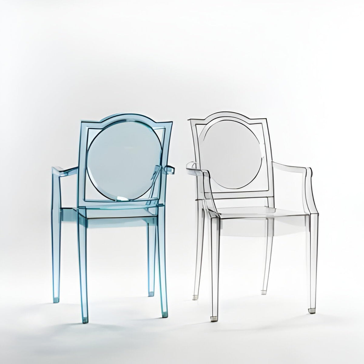 La16 Chaise FANTÔME Transparente avec ACCOUDOIRS en Polycarbonate - Lot de 4 fauteuils - Neutre