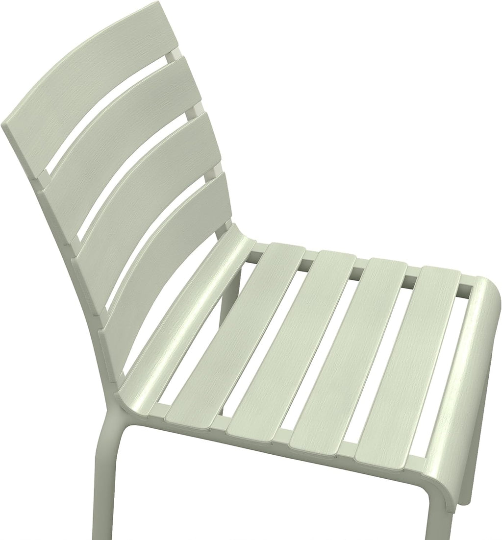 Outsunny Lot de 4 chaises de Jardin chaises de Bistro empilables avec Assise et Dossier à Lattes dim. 42L x 54l x 78H cm Vert