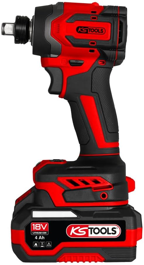 KS Tools - 515.4745F - Visseuse à chocs sur batterie - Embouts 1/2" et 1/4" - Livrée en coffret avec 2 batteries 4Ah - Visseuse devisseuse sans fil brushless - 18 V - 230 Nm - 1 kg sans batterie