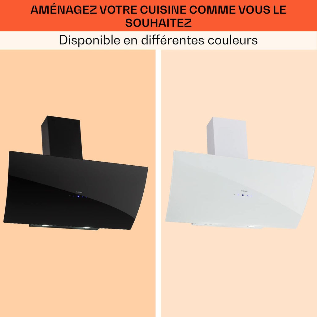 Klarstein Annabelle Hotte aspirante Extracteur de fumée murale Absorption et ventilation 90 cm - noir