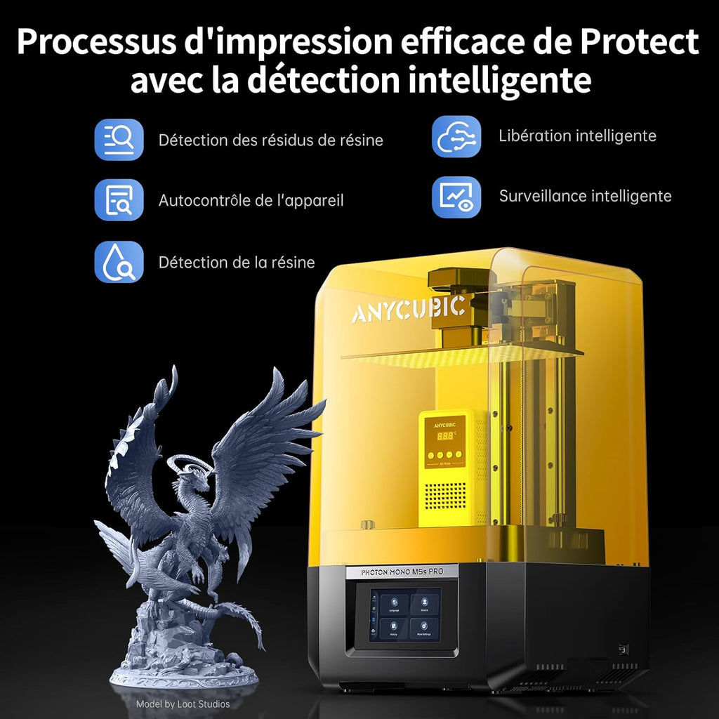 ANYCUBIC Photon Mono M5s Pro Ultra 14K Imprimante 3D en résine avec chauffage et purificateur - 223,78 x 126,38 x 200 mm