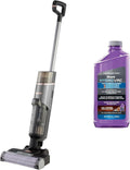 Shark HydroVac Nettoyeur sans fil sols durs, brosse roulante antimicrobienne et solution multi-surfaces neutralisant les odeurs, autonettoyant, aspire,nettoie saletés humides et sèches, gris,WD210EUCP