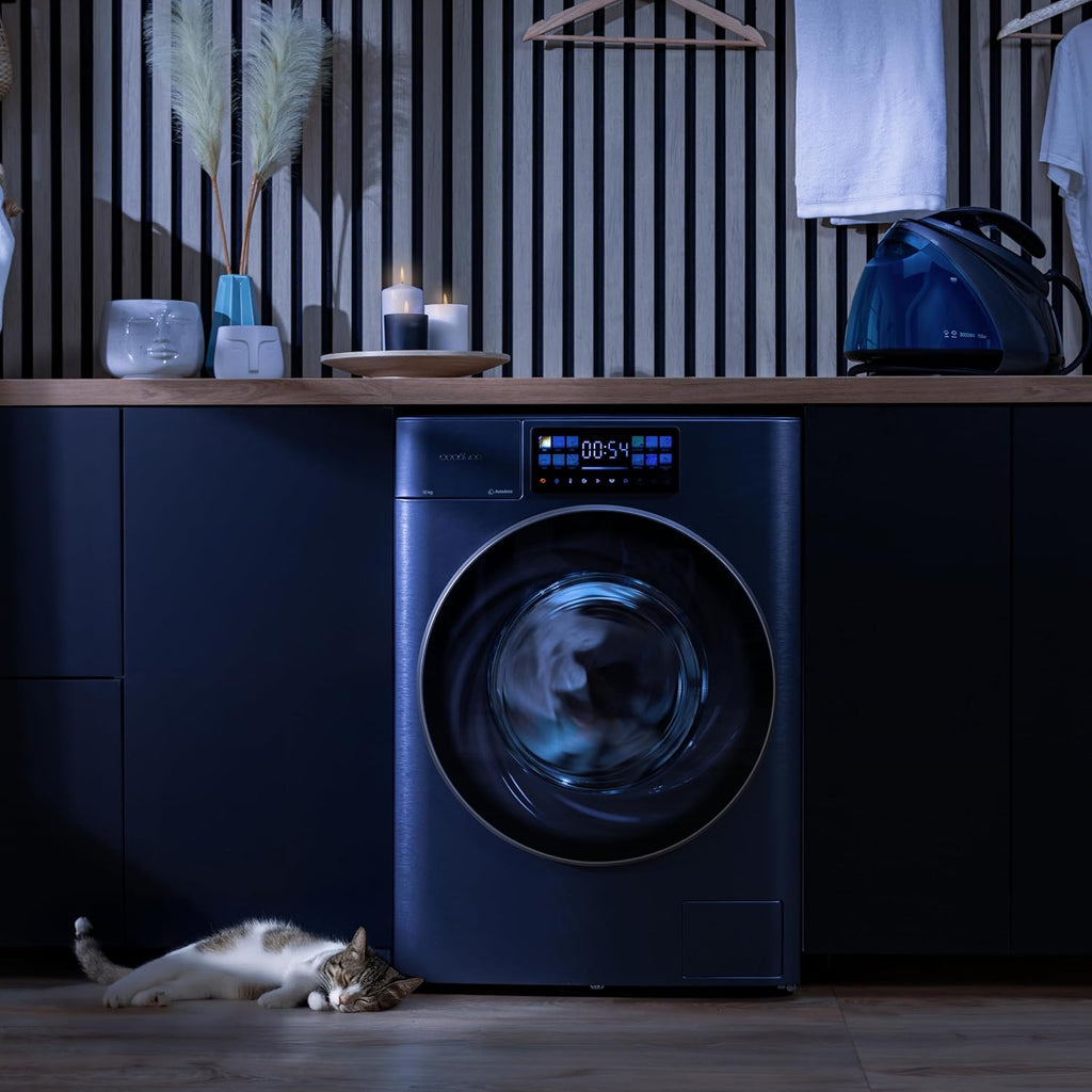 Cecotec Lave-linge 10Kg Chargement Frontal avec Autodose Bolero DressCode 10950 Autodose Inverter 3D Ice Blue A. 1400 tr/min, 13 Programmes, Basse Consommation, Moteur Inverter Plus